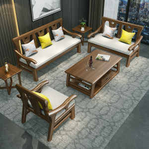 【A.SG】新中式全实木沙发胡桃木客厅组合冬夏两用北欧