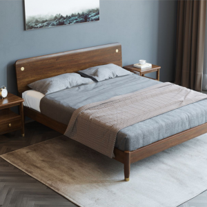【A.SG】北欧实木床1.8米胡桃木双人床现代简约主卧床家用