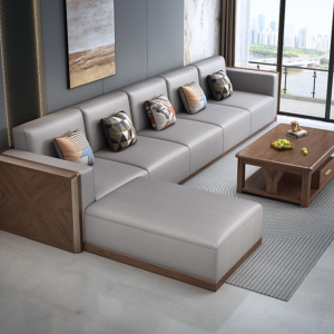 【A.SG】德式全实木沙发组合现代简约客厅大小户型家具成套胡桃木布艺沙发