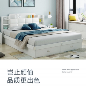 【A.SG】现代简约主卧床气动高箱床1.8米双人床1.5米小户型板式收纳储物床