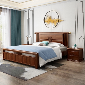 预售-新中式全实木床1.5米1.8米双人床