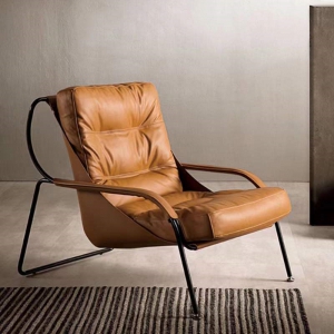 预售-意式极简设计师单人沙发真皮客厅创意休闲老虎椅轻奢羽绒懒人躺椅