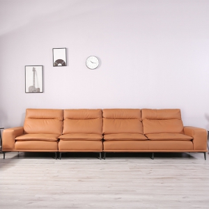 预售-意式极简真皮沙发 现代简约客厅小户型组合羽绒轻奢沙发