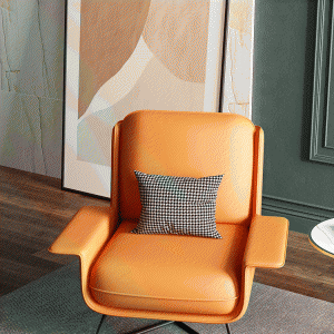 预售-轻奢单人沙发椅客厅北欧休闲椅懒人沙发椅现代简约极简橙色老虎椅
