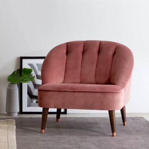 预售-北欧实木脚沙发椅 小板凳家具客厅单人布艺椅子