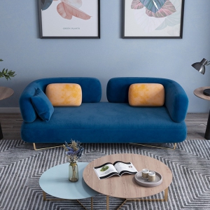 预售-网红ins风北欧轻奢现代简约小户型布艺沙发简欧客厅直排双人沙发