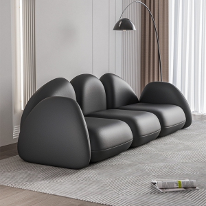 预售-现代设计师创意造型异形沙发小户型家用直排科技布机甲休闲沙发