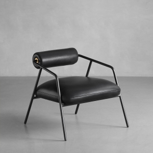预售-北欧轻奢单人沙发椅设计师休闲意式布艺软包金属椅靠背网红椅子
